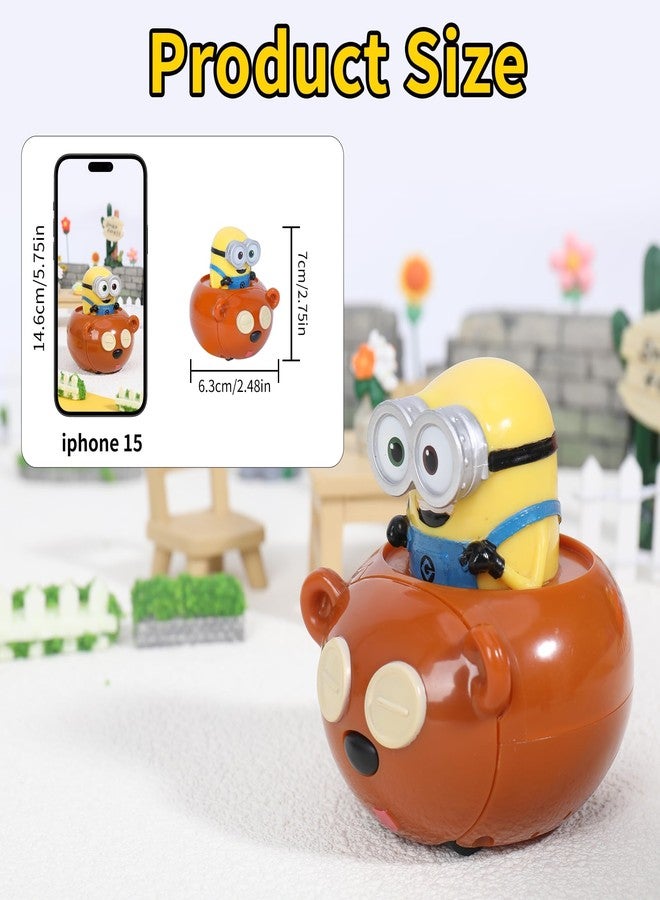 YOLOPARK Minions Despicable Me Toy Car,2.75 Inch Mini Bob & Tim Pull Back Car with Sound,Birthday Party Favor Gifts for Toddler 3 4 5 6 7 Year Old - Image 5